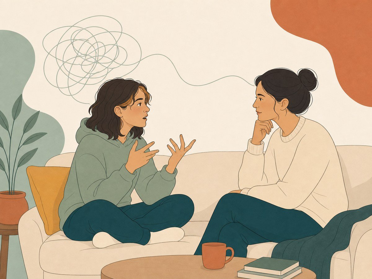 A parent listening as a teenager describes strong and overwhelming emotions.